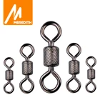 Meredith 50PCSLot Fishing Swivels Ball Bearing Swivel with Safety Snap Solid Rings Rolling Swivel for Carp Fishing Accessories
