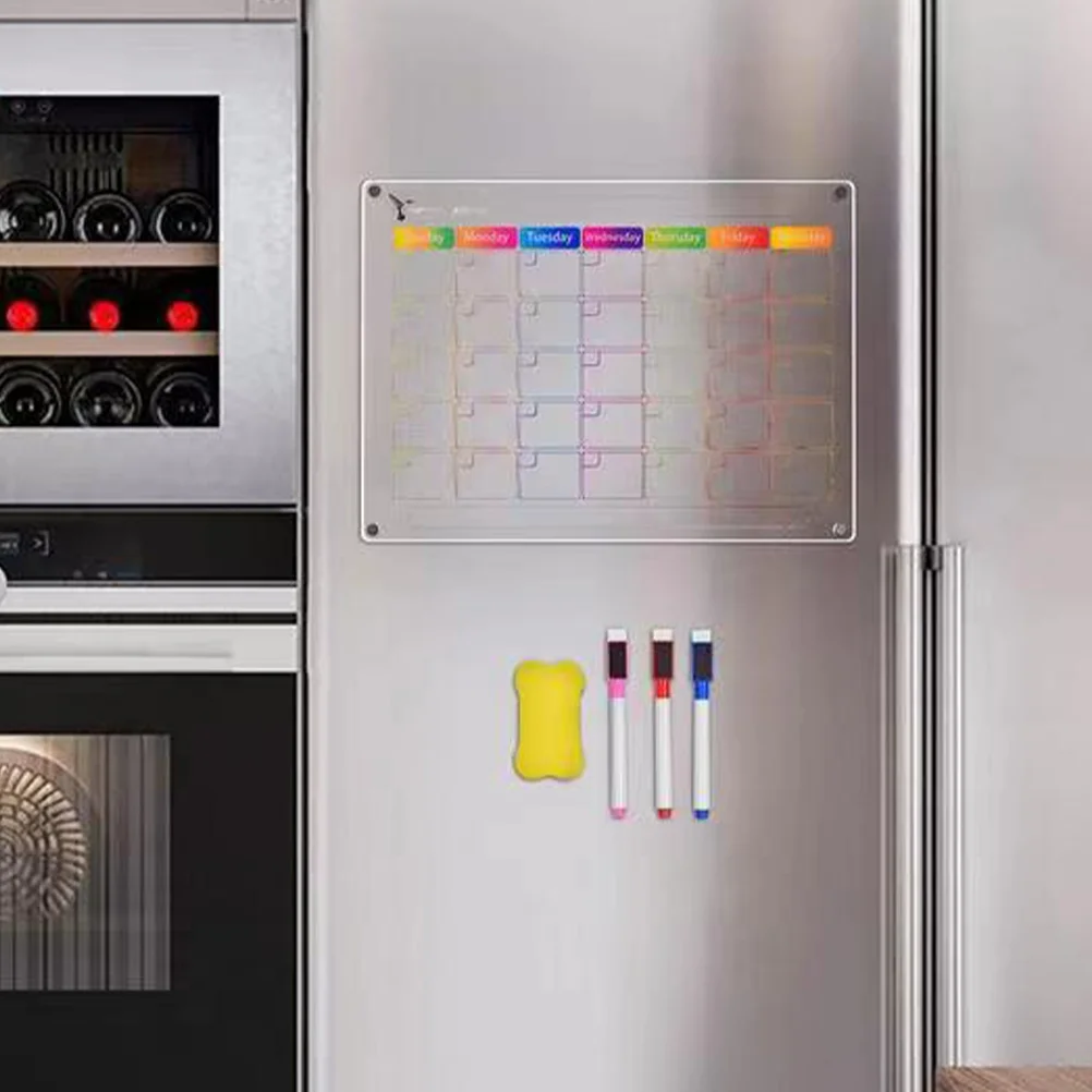 

1 Set Magnetic Schedule Board Fridge Monthly Planner Board Refrigerator Board with Whiteboard Pens