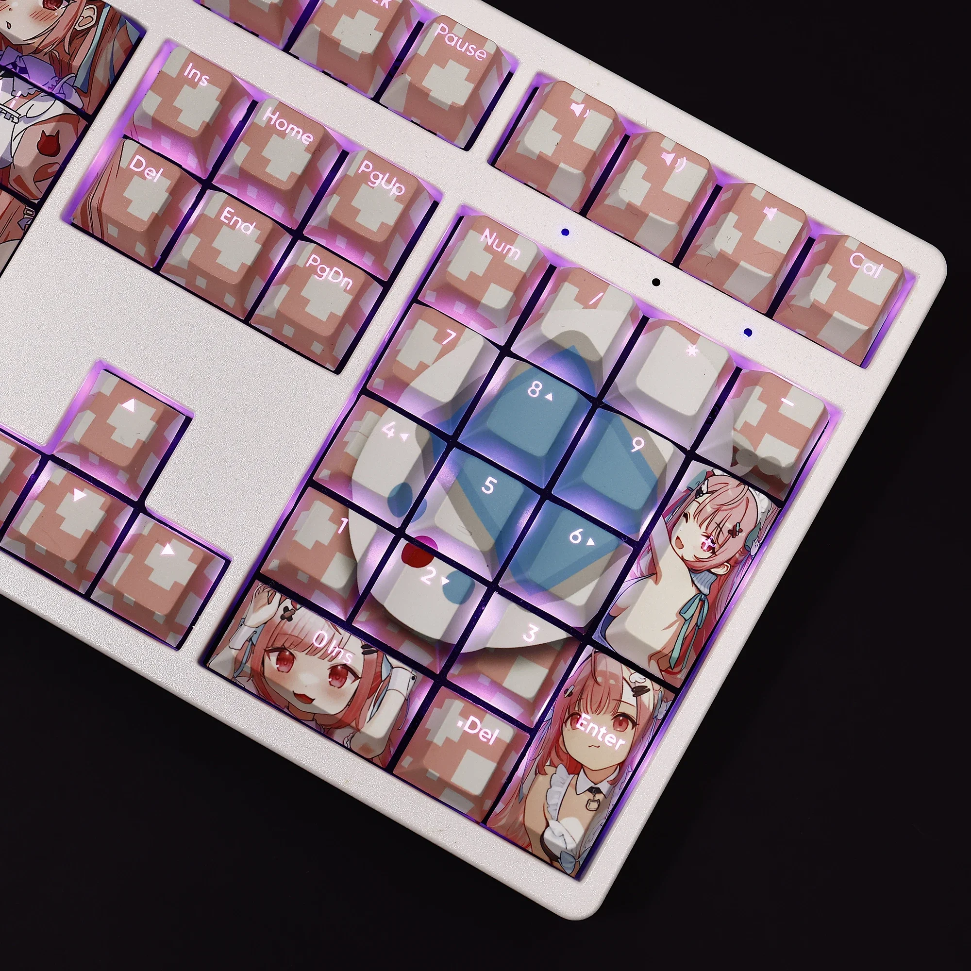108 клавиш/набор Юки Сакуна милые колпачки для клавиш из ПБТ аниме-игры красивые