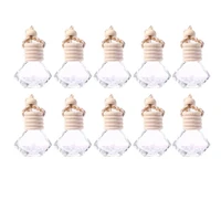 10 pcs car air freshener perfume bottle hanging type diamond shape bottle aromatherapy fragrance essential oil diffuser pendant