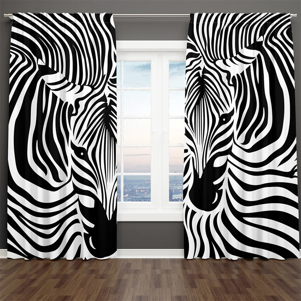 

2 шт., занавески на окна в виде черно-белых полос