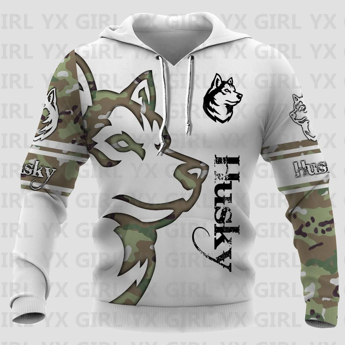 Толстовка с капюшоном для мужчин и женщин пуловер немецкой овчарки/мопса/Хаски 3D