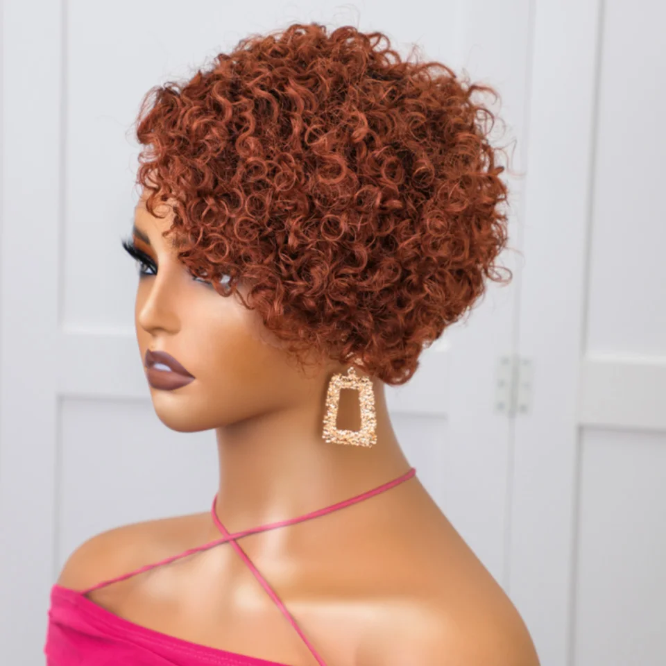 Короткий парик Боб вырез Фея вьющиеся человеческие волосы парики 13x 1 кружевной