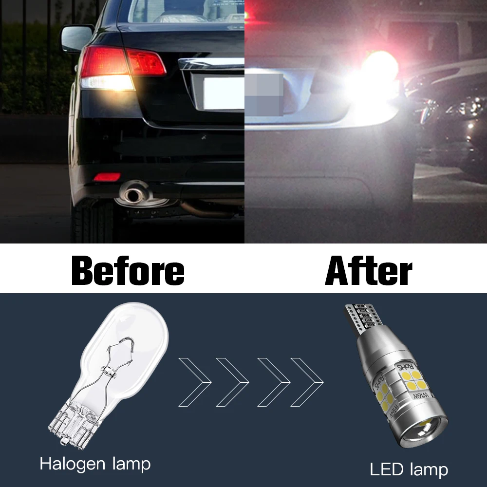 2pcs W16W T15 921 Canbus LED Reverse Light Blub Backup Lamp For BMW E81 E87 E88 E82 E90 E92 E91 E60 F10 F07 E61 F11 1 3 5 Series - купить по