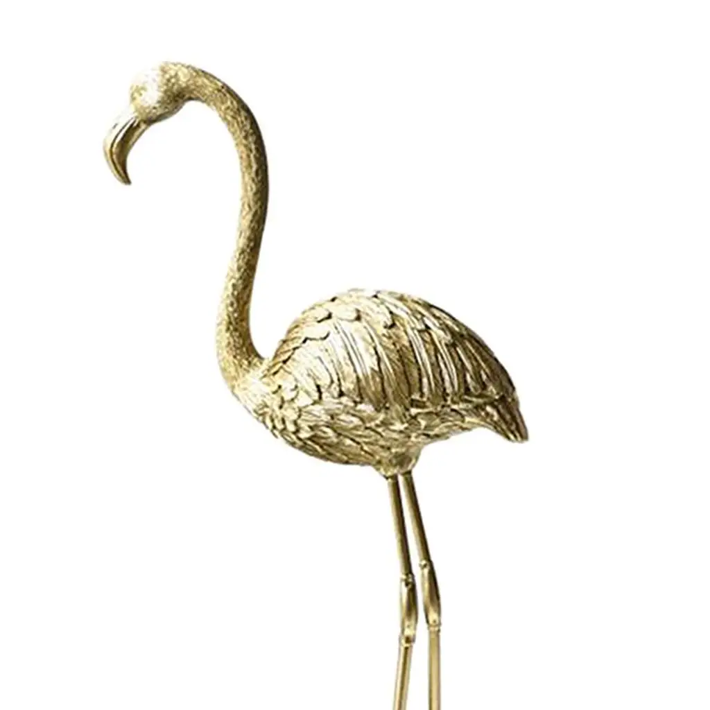 

Gold Flamingo Figurine Statue Resin Animal Sculpture Artwork Home Decor A