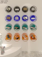 Acrylic Display Cabinet Round Wall Rack Clothing Store Shoe Bag Display Rack Hand-made Decoration Shoe Wall Display Rack