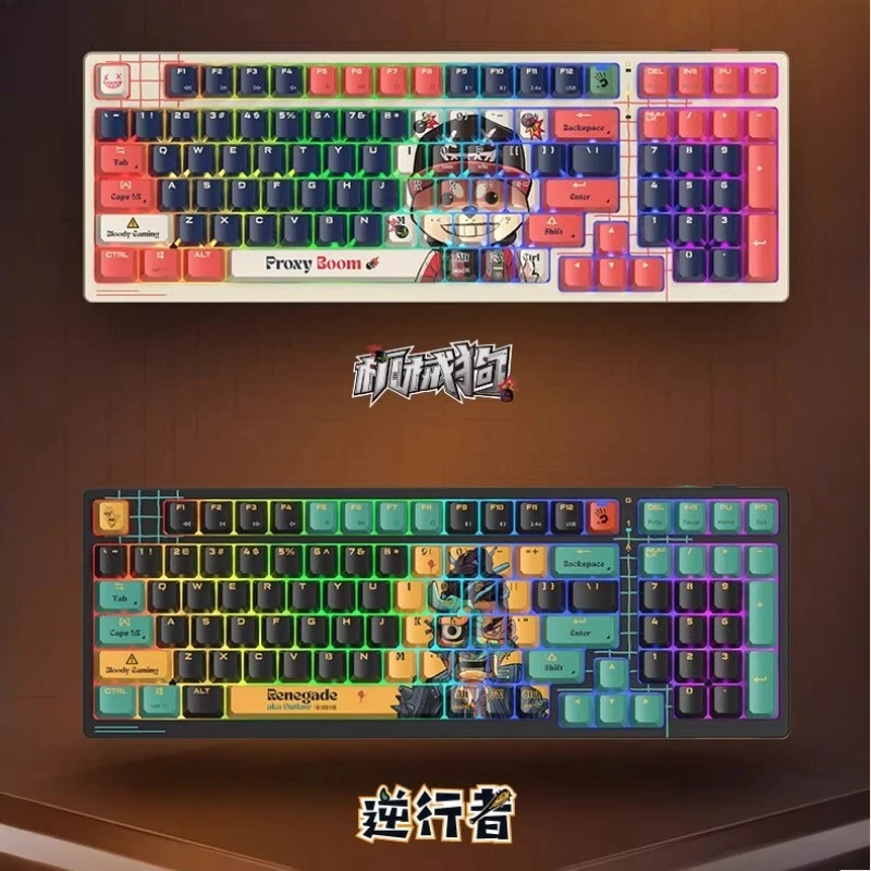 Фото A4Tech Bloody Savage Impact WS98 Трехрежимная беспроводная механическая клавиатура Эргономичная горячая замена Механическая игровая клавиатура для киберспорта №3