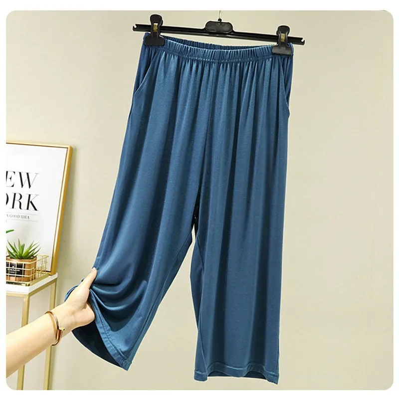 Modal Sleepwear Women Calf-Length Pants Loose Size Home Pajamas Casual Solid Multicolor Long Pant Summer Fashion Sleepwear