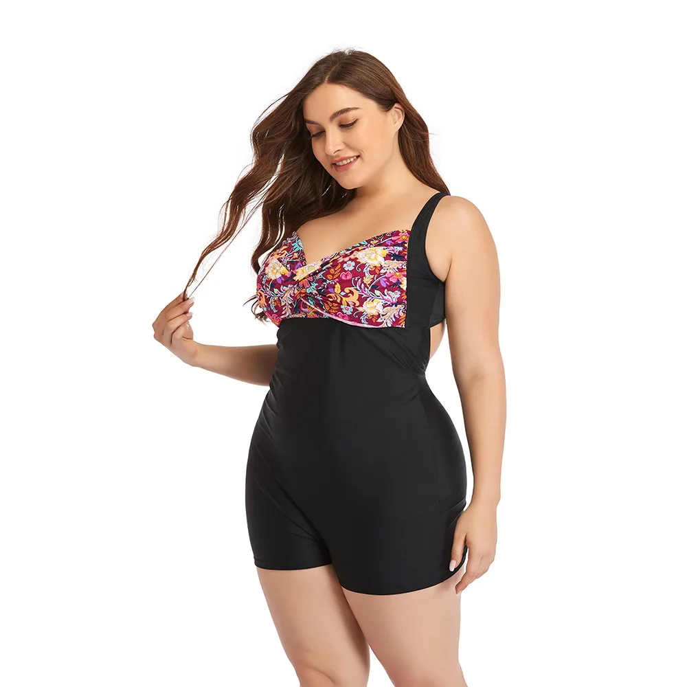Модный женский купальник с цветочным принтом большие размеры женские боксеры