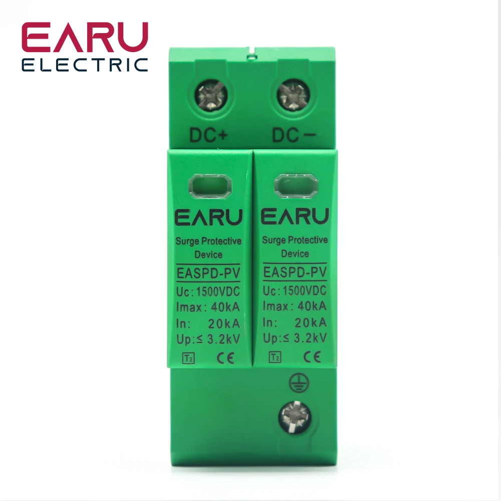 2P DC SPD 500 в 800 в 1000 в 1200 в 1500 В 20 ка ~ 40 кА Din-рейка Солнечная уличная Защита от перенапряжения
