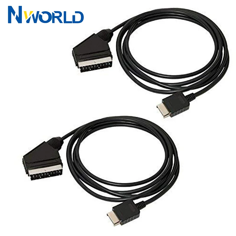 2pcs/lot 6Ft RGB SCART Wire Cable TV AV for Playstation PS2 PS3 One Slim Line Console Microsoft Xbox First Generation Game Cord