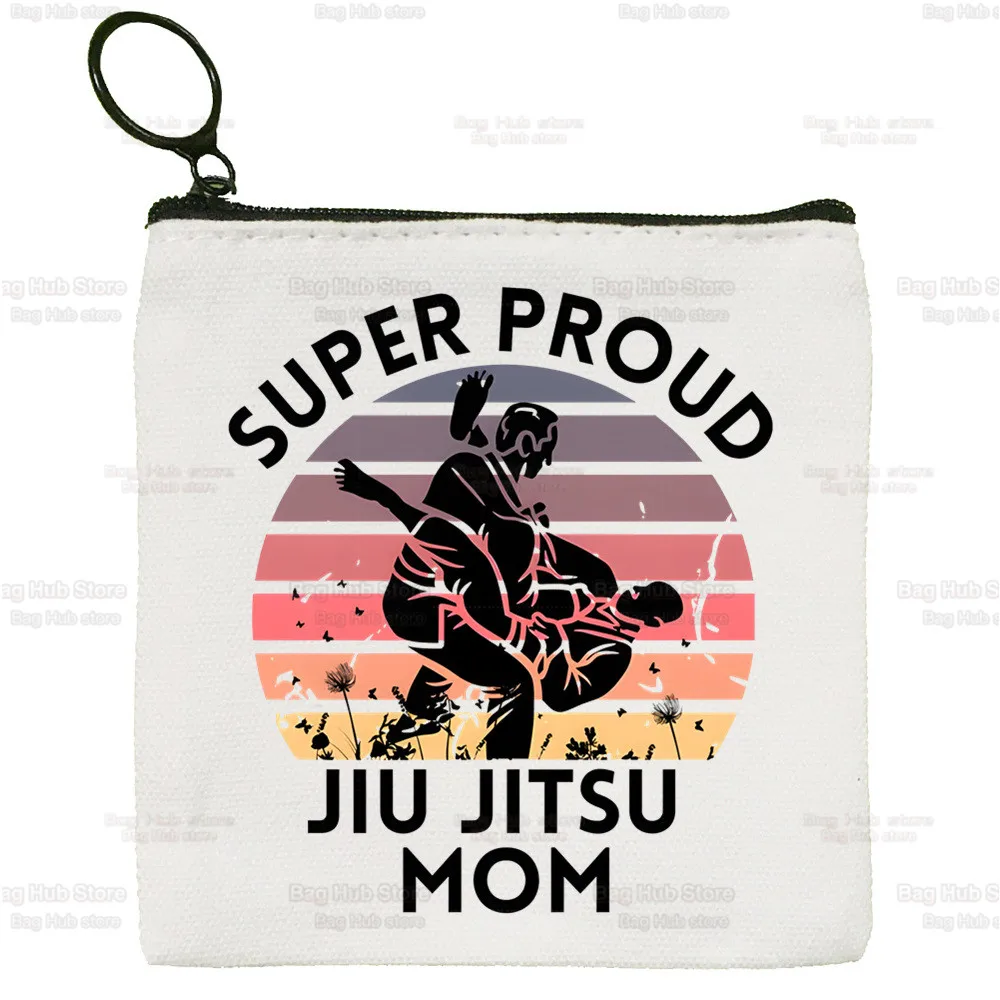 Jiu Jitsu Rashguard Murder Yoga Cute Mini Coin Purse Canvas Student Wallet Coin Case Zipper Hand Female Key Case