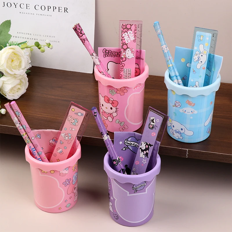 Sanrio Hello Kitty держатель для ручек стационарный набор Kuromi My Melody ластик карандашей