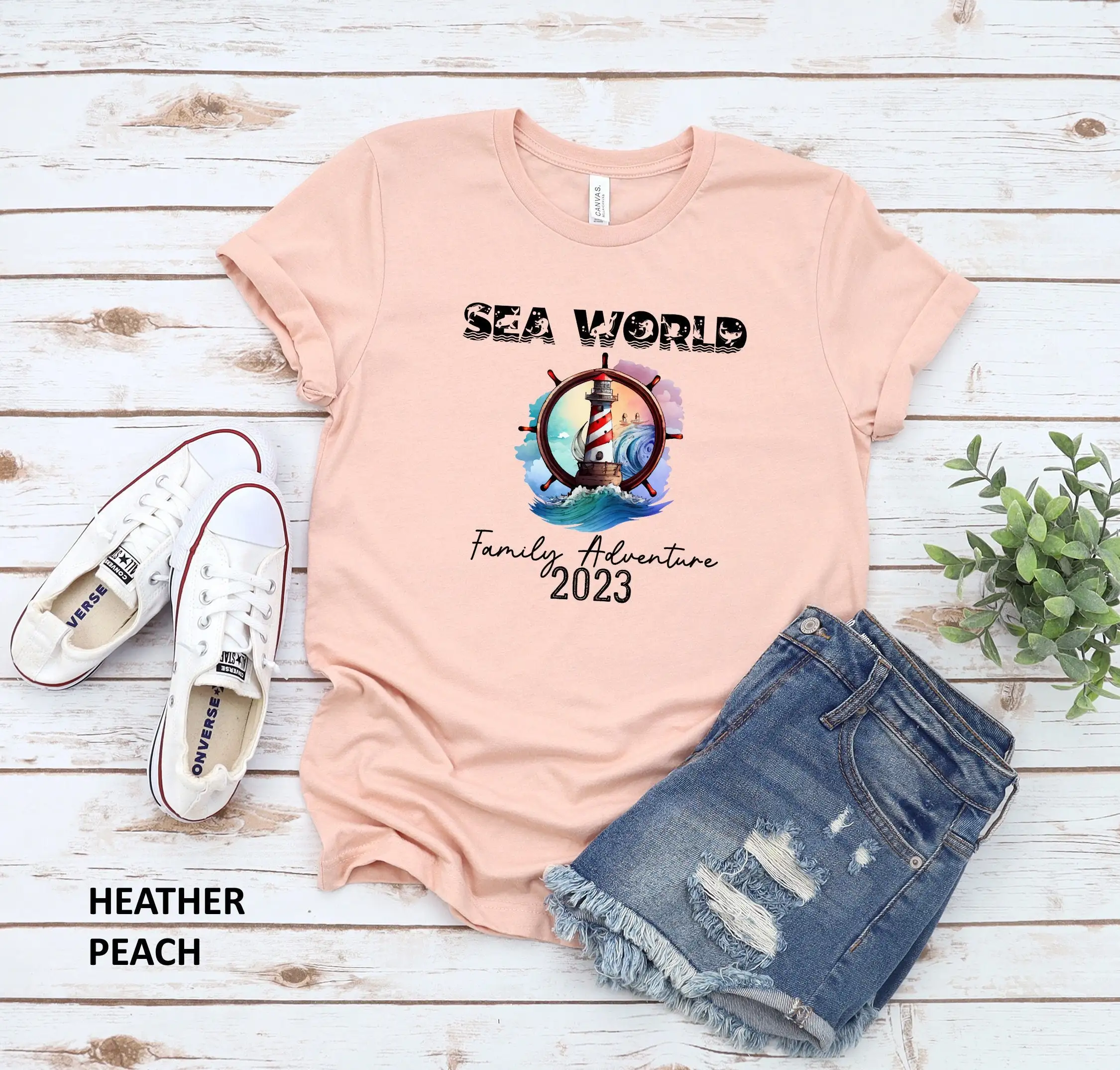 Футболка Sea World Family Adventure 2023 подходящая для группового отдыха