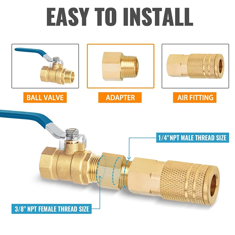 3 шт. переходник с внутренней резьбы NPT на наружную резьбу 3/8 дюйма герметичной