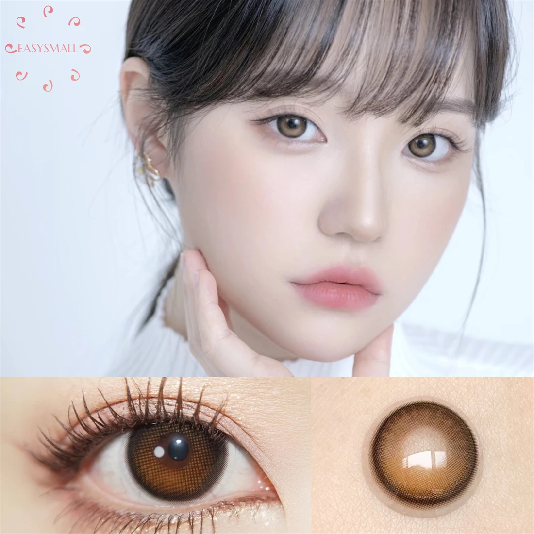 

EASYSMALL Future Brown Colored Contact Lenses for Eyes Natural Yearly Contact Lens Big Beauty Pupil Degrees Prescription Myopia