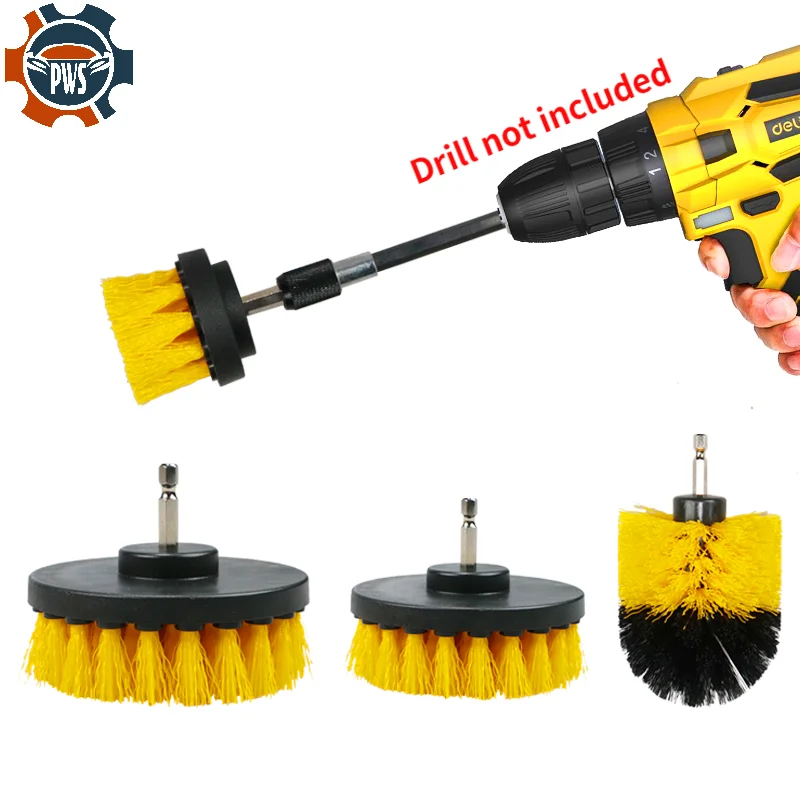 

4Pcs/Set Drill Brush Cleaner Scrubbing Brushes with Extension Rod for Car Grout Tub Shower Kitchen Auto Care Cleaning Tools