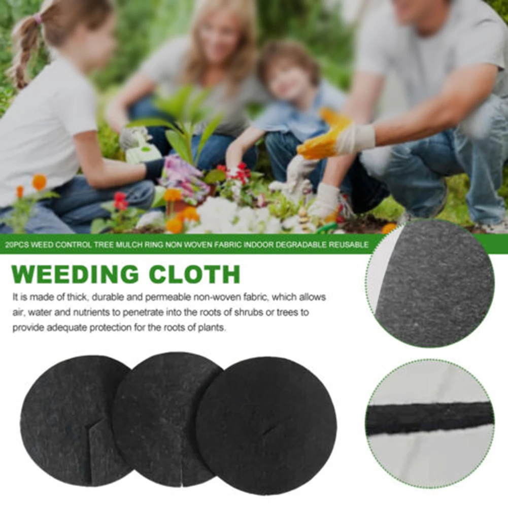 

10pcs Tree Protection Weed Mats Tree Mulch Ring Reusable Weeding Barrier Garden Plants Cover Outdoor Garden Weed Control Cloth