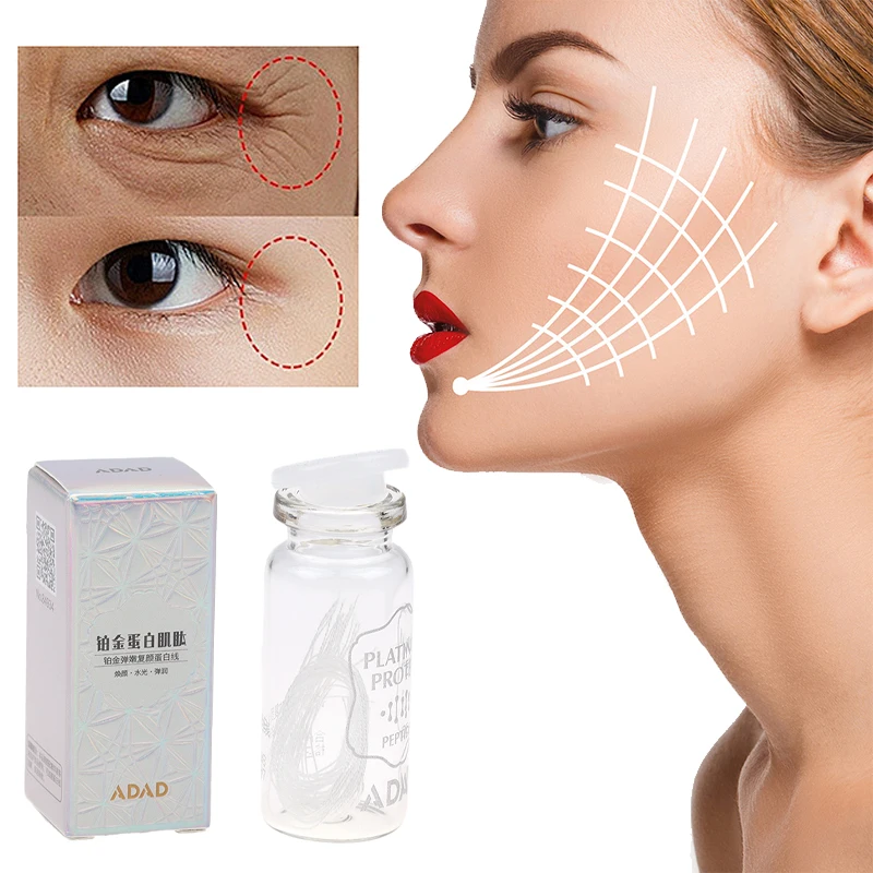 

20 шт./бутылка, коллагеновые протеиновые нити для подтяжки лица