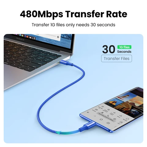USB-кабель Ugreen 100 Вт Type C на Type C для MacBook Samsung PD100W, USB-кабель Type C для быстрой зарядки, шнур QC4.0 USB C