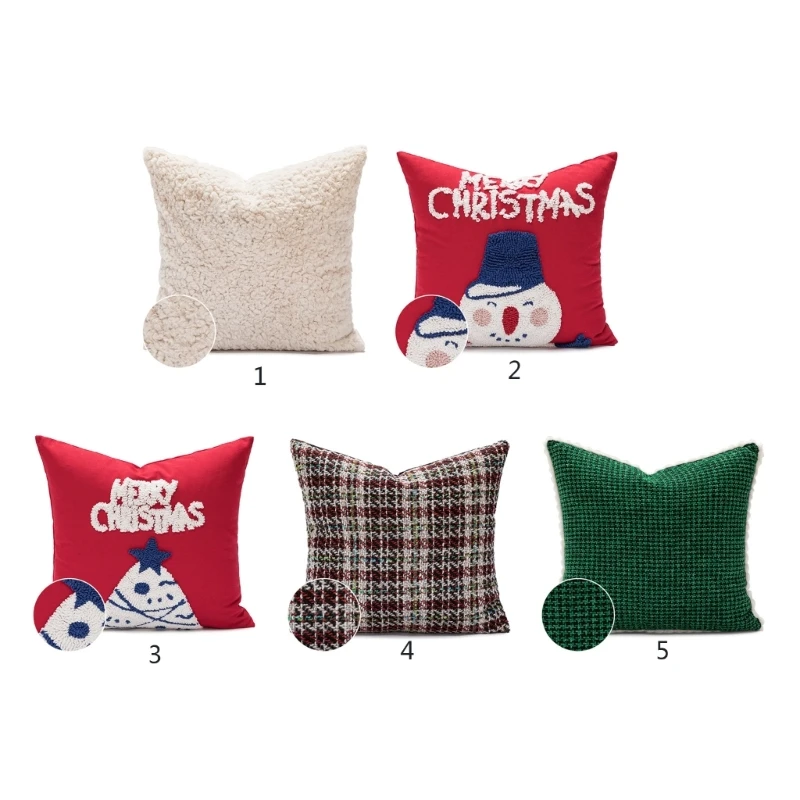 

Рождественская наволочка для дивана, квадратная декоративная подушка с новым годом 2023, подарки