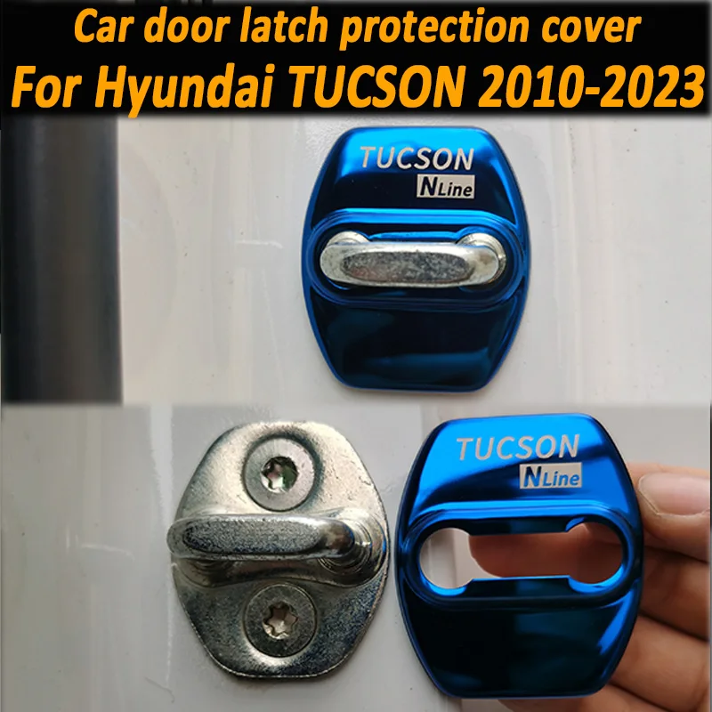 

Auto Car Door Lock Protect Cover Emblems Case Stainless Steel Decoration For HYUNDAI TUCSON N-LINE 2023 2022 2021 Accessories