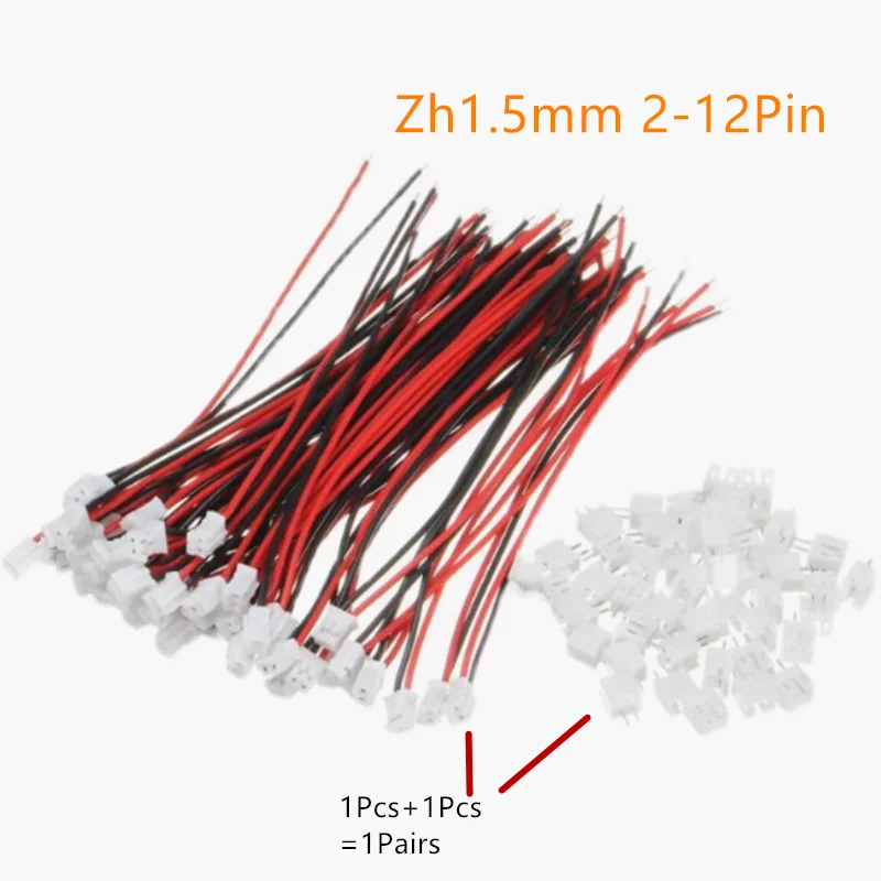 

10 пар/лот Mini Micro ZH 1,5 2P 3P 4P 5P 6P 7P 8P 9P 10P 11P 12Pin JST Zh1.5mm Разъем с проводами Кабель Zh1.5mm