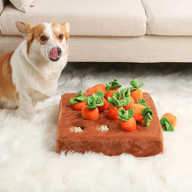 Dog Toys Snuffle Mat for Pet Plush Carrot Toy Mat Innovative Plush Vegetable Field Pull Radish Plush Carrot Dog Interactive Toys 1