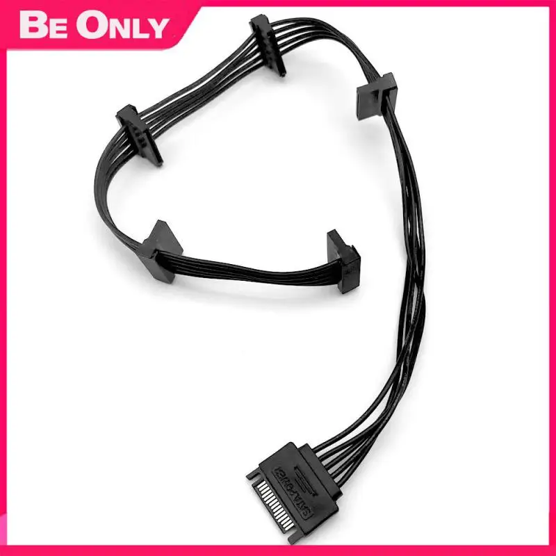 

Tinned Pure Copper Stable Power Supply Hdd Expansion Cable Length 20cm+10cm*4 One To Five Power Cord All Black Line Power Cable