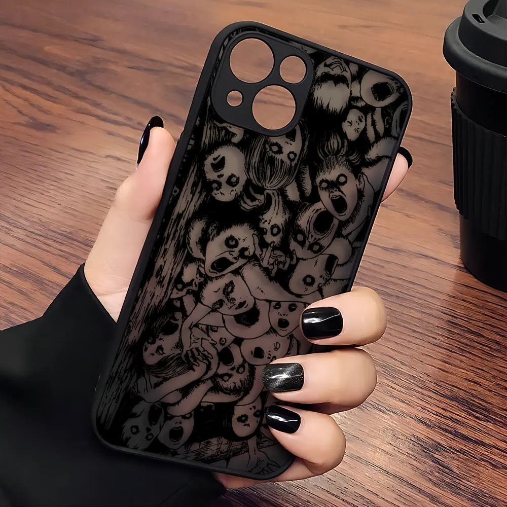 Черный чехол для телефона с комиксами Junji Itos Tomies iPhone 15 14 13 12 11 Mini Pro Max XR XSMax 7 8 Plus