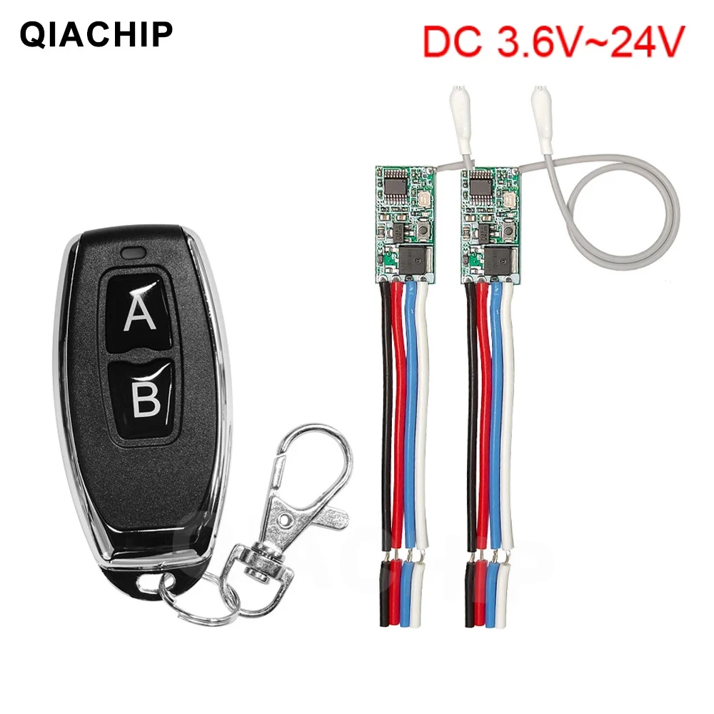 QIACHIP 433 MHz bezprzewodowy przełącznik zdalnego sterowania daleki zasięg Mini odbiornik 3.6V 12V 24V i 433 MHz nadajnik LED pilot