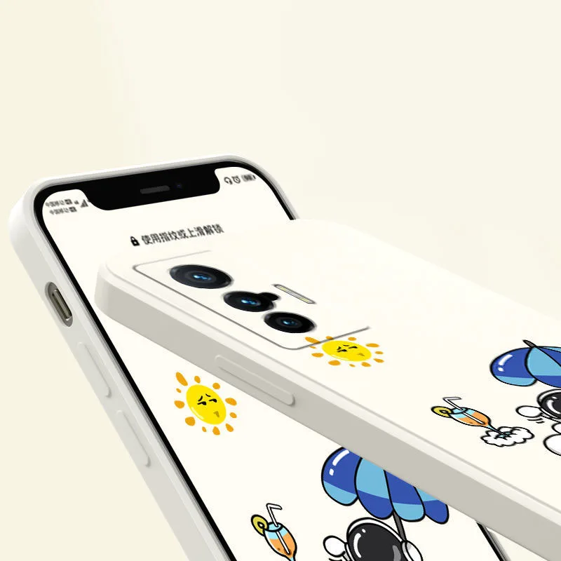 

For Vivo X70 x70t x70proplus Phone Shell Cartoon Astronaut Matte Case For Vivox70pro+ Protective Cover Anti-fall Men and Women