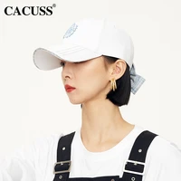 baseball cap wholesale spring and summer new female bow embroidery korean fashion retro duck tongue cap japanese sunscreen hat