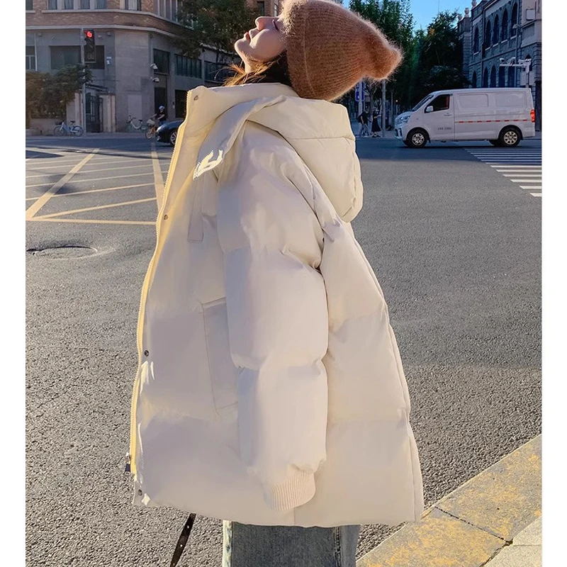 

2023 Korean Version Medium Length Thickened Loose Fitting Fashionable Casual Cold Resistant Student Down Cotton Bread Jacket
