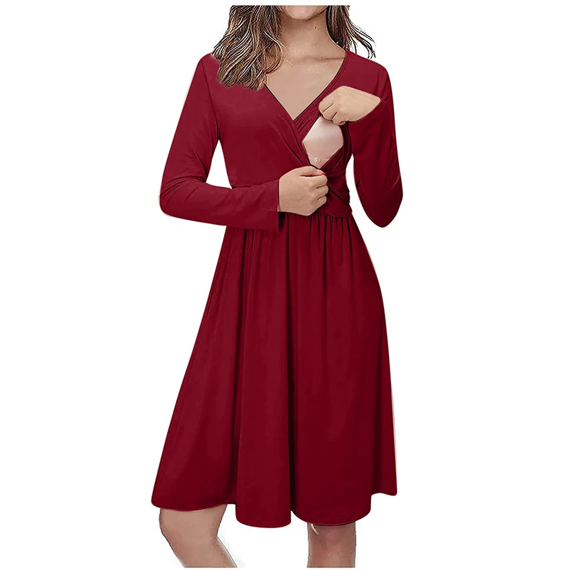 

Pregnants Autumn Breastfeeding Clothes Nursing Maternity Clothes for Pregnant Women Fashion Maternity Dresses Pregnancy Dress