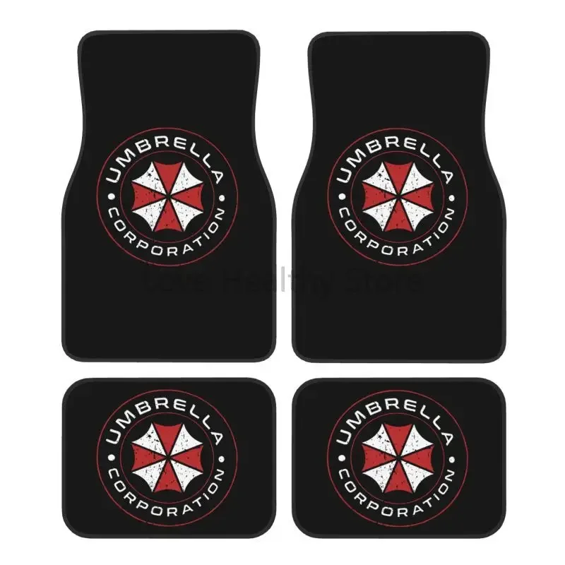 Фото Автомобильные коврики Umbrella Corporation из 4-х предметов, противоскользящие передние и задние коврики для ног, универсальные автомобильные аксессуары для внедорожника, фургона, грузовика №1
