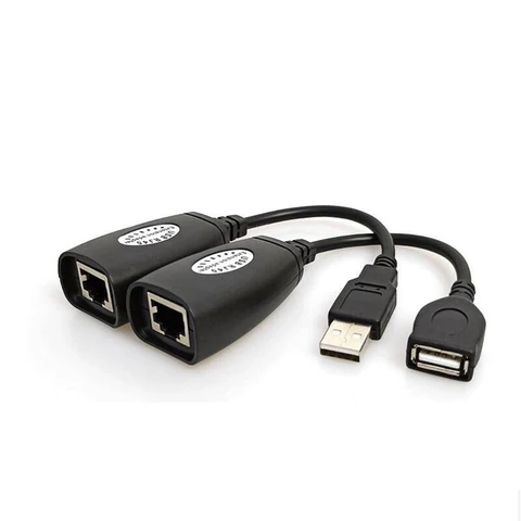Одиночный Ethernet RJ45 50 м для CAT5E, кабель длиной до 150 футов, удлинитель USB 2,0, черный адаптер для ноутбука, DVR, мыши