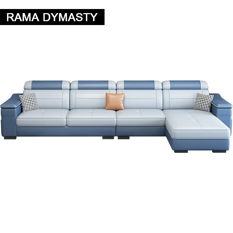 

Nordic Disposable Technology Cloth Sofa Living Room Furniture Contrast Color Three-Person Four-Person Five-Person Combination Di
