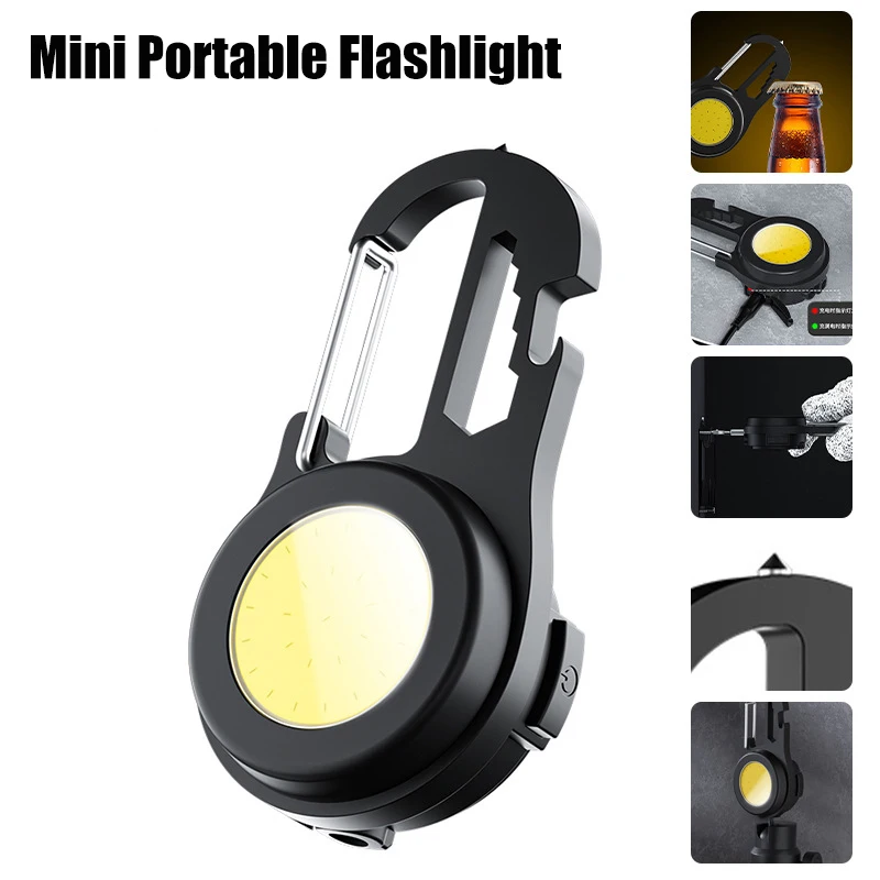 

Многофункциональный портативный мини-фонарик 9 в 1 с COB матрицей, мощный магнитный светильник для уличных работ и ремонта, С-типа, брелок для ключей, освещение для кемпинга