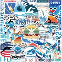 103050pcs swimmer stickers swimming decal graffiti laptop luggage notebook water bottle classictoy waterproof sticker for kids