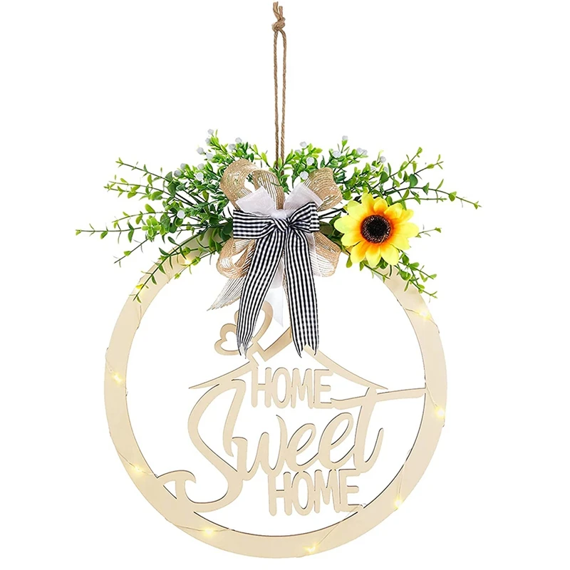 

Welcome Sign For Front Door, Rustic Wooden Door Hangers For Farmhouse Front Porch Decor For Home Decorations