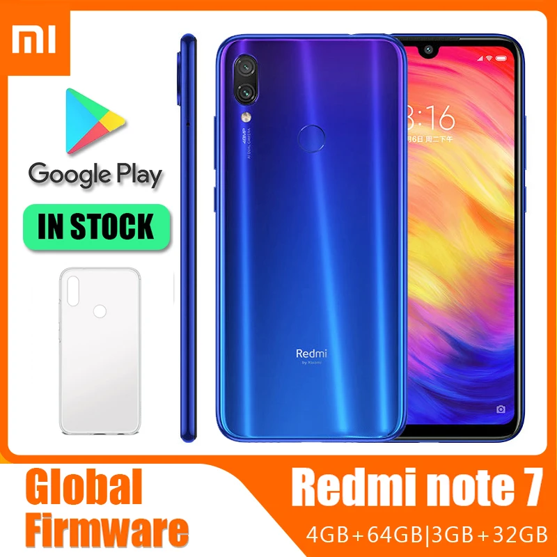 Xiaomi Redmi Note 7 Smartphone Snapdragon 660AIE Android Mobile Phone 48.0MP+5.0MP Rear Camera Cellphone