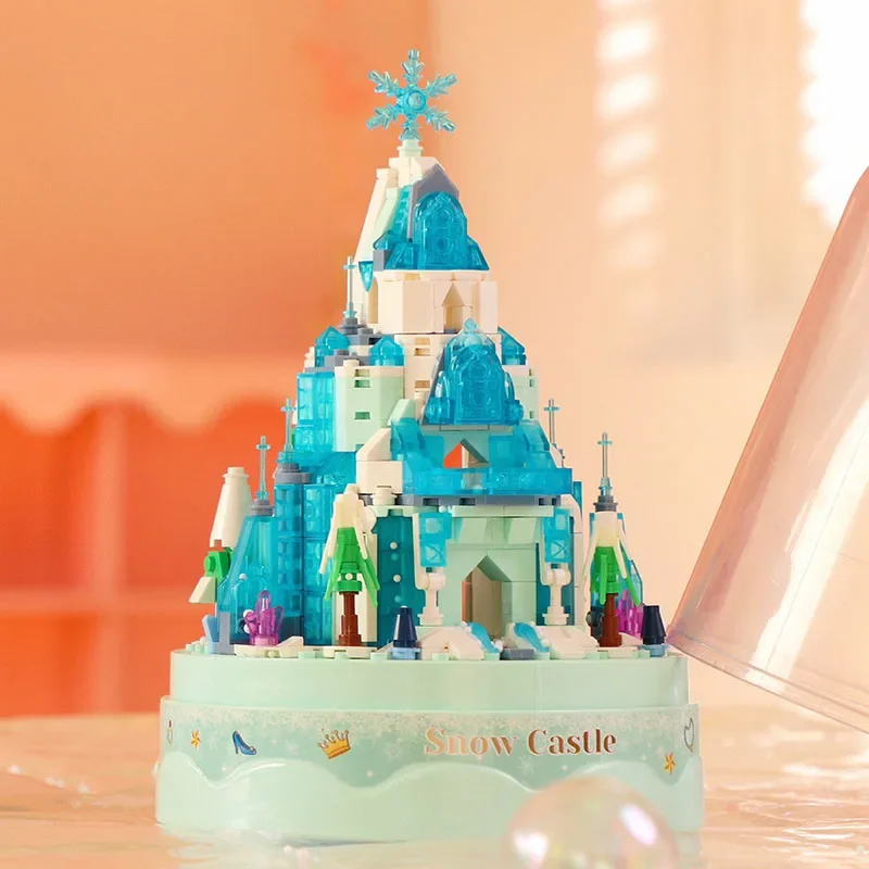 Замок музыкальная шкатулка строительные блоки креативный мультяшный принцесса