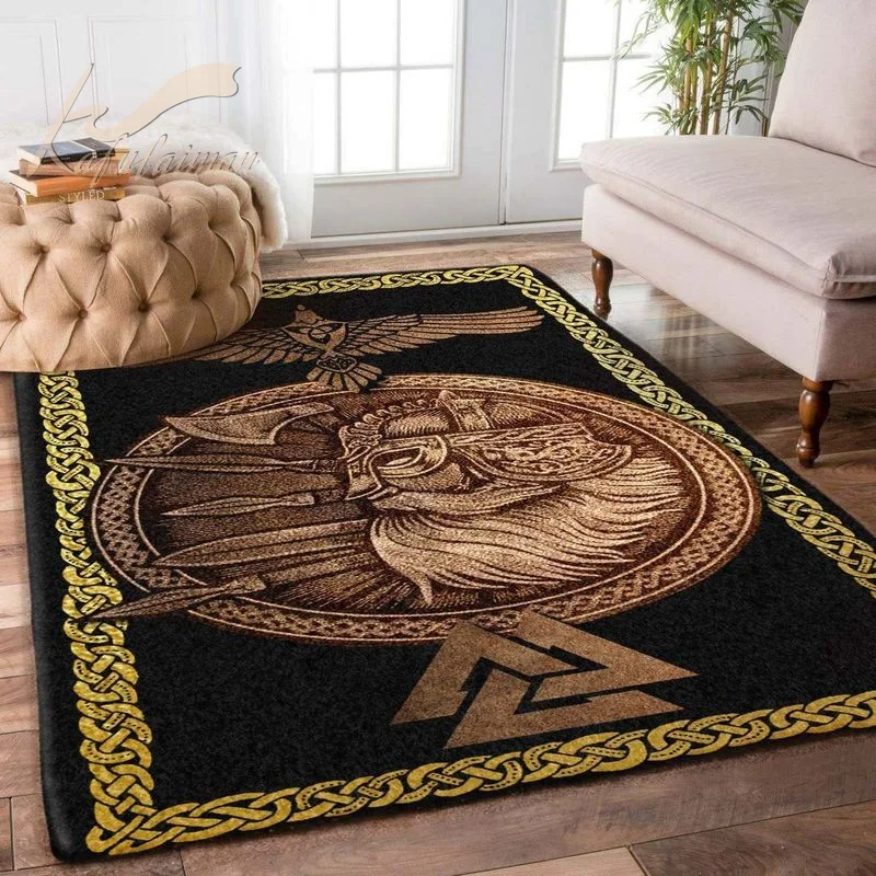 

Viking Carpet Pirate Culture For Living Room Area Rug Large Carpet Crow Shield Odin Doormat Bathmat Home Decoration
