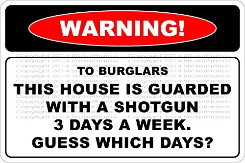 Наклейка Пират Предупреждение в злочину Этот дом страждается с рушницей 3 дня