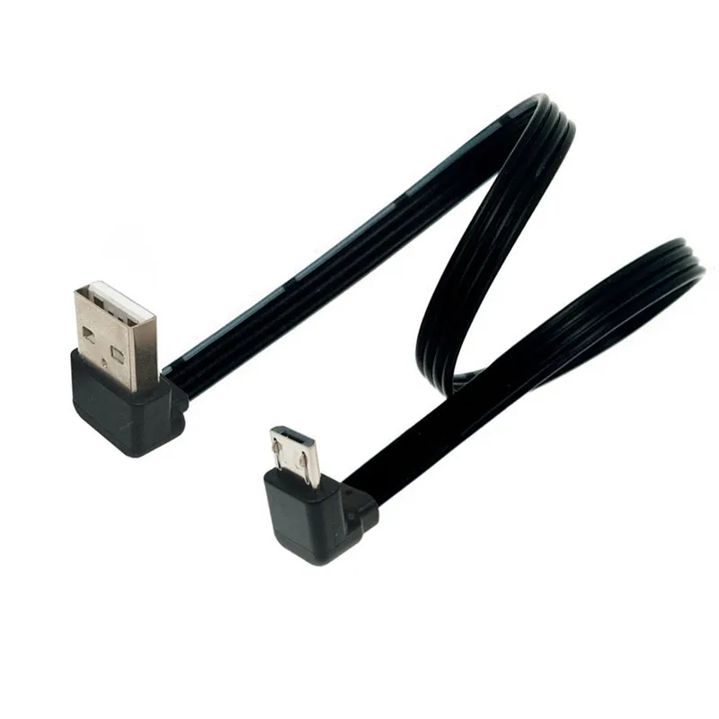 Сверхплоский гибкий удлинитель USB 2 0 с углом поворота 90 градусов штекер на Micro usb 1-1