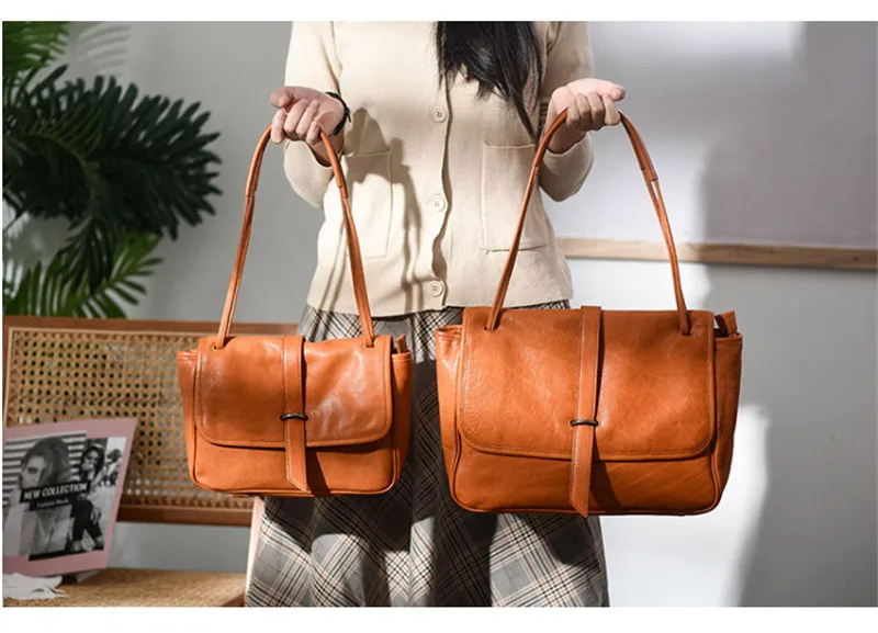 Fashion luxury genuine leather women's handbag outdoor leisure natural soft real cowhide weekend shopping ladies shoulder bag