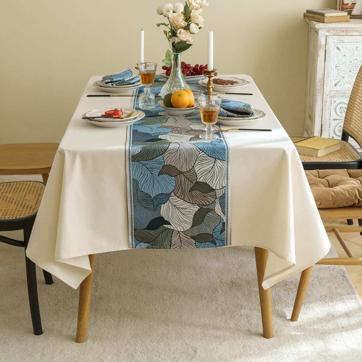 

Nordic Ins Long Strip Tablecloth Table Runner Tv Counter Cloth Cover Cloth Dust Cover Cover Towel Cloth Art Coffee Table Mat