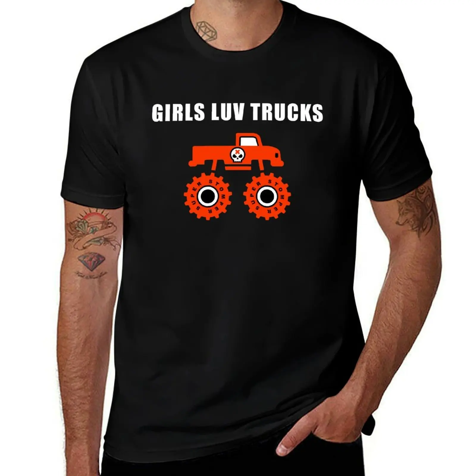 Фото Футболка GIRLS LUV TRUCK team Stomper, повседневная рабочая футболка №1