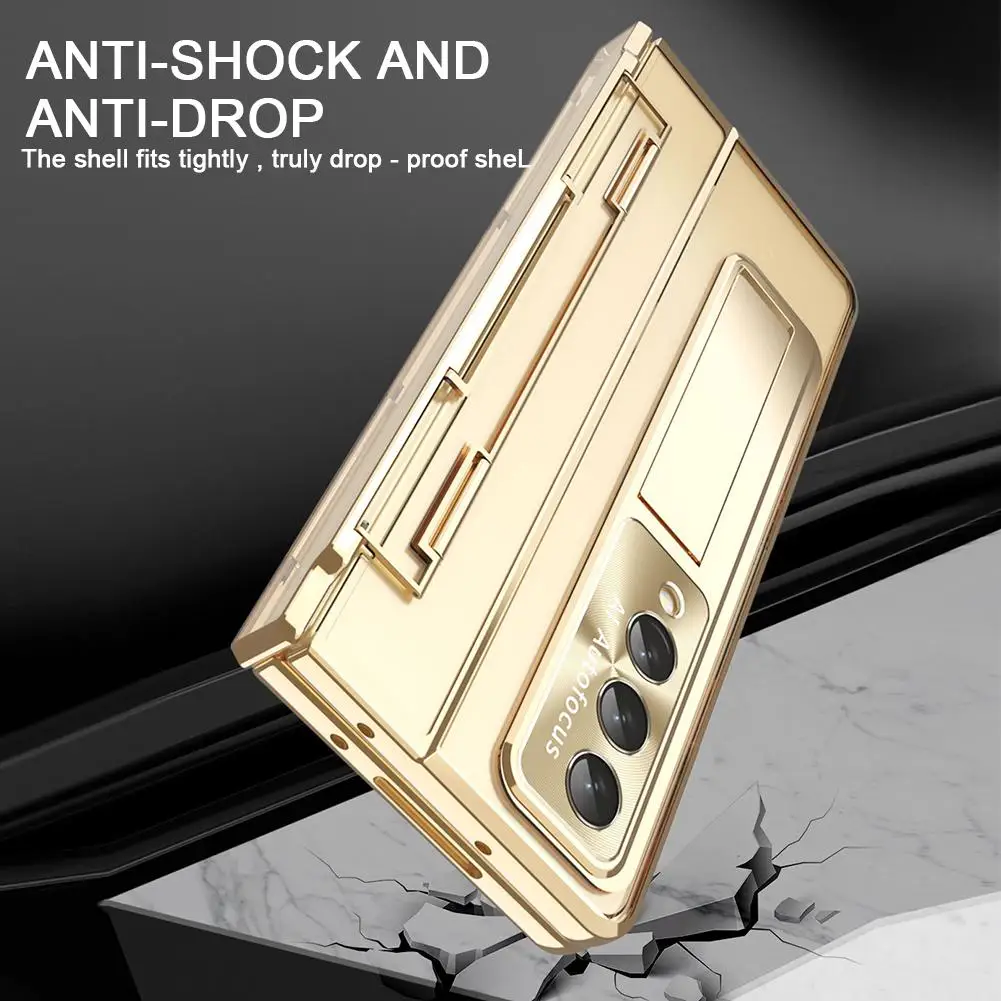 

Прозрачный чехол HD для Samsung Galaxy Z, складной стеклянный чехол для экрана, подставка для экрана с петлями на 360 °, защитный чехол, противоударные чехлы